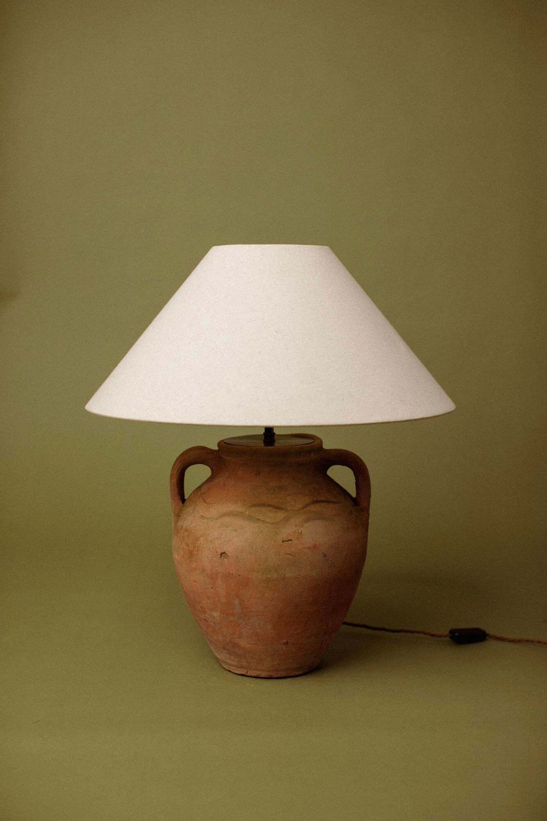 Natural Linen Empire Lampshade photo vintage