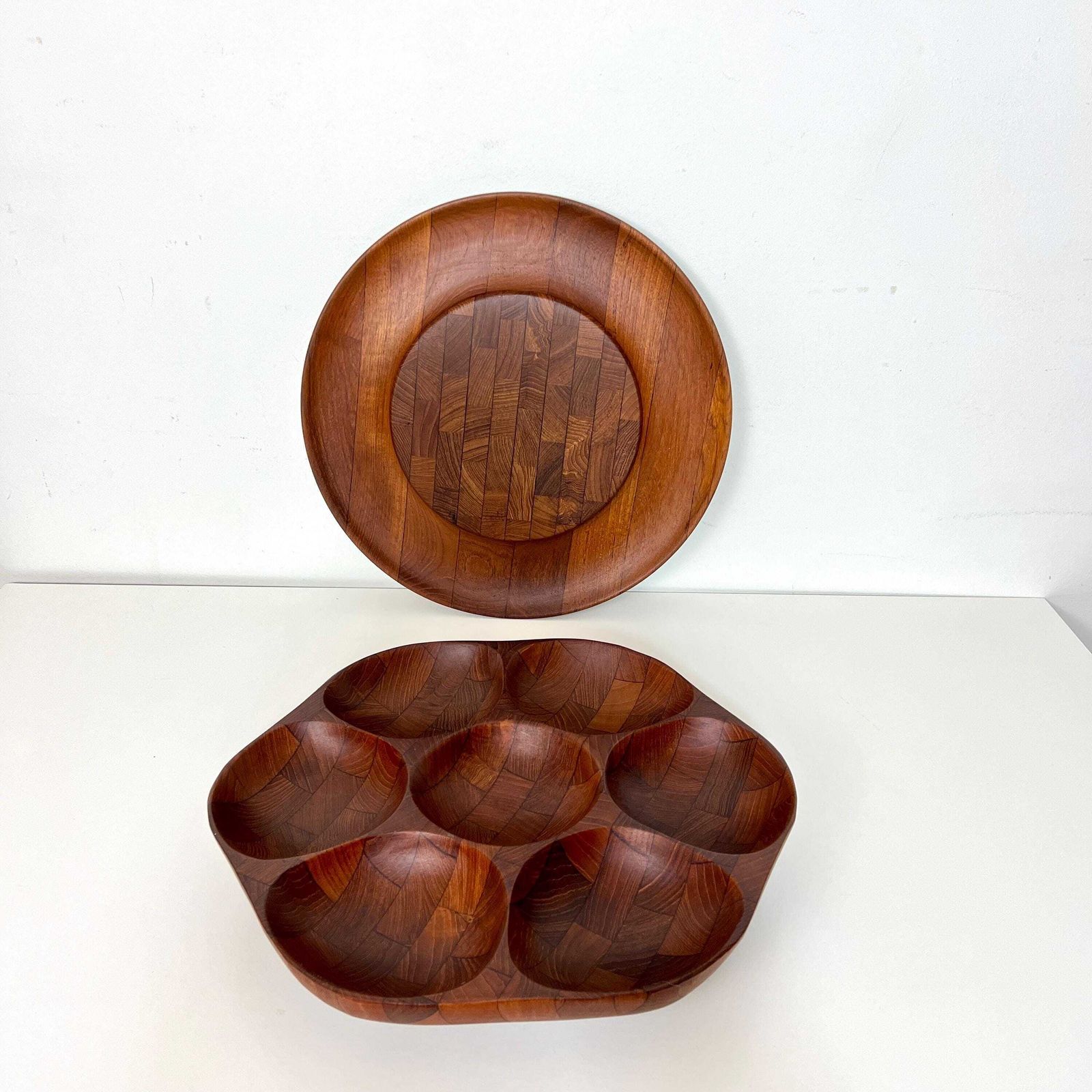 Mid Century Teak Lazy Susan & Cheese Board, Vintage Retro Nibble Plate