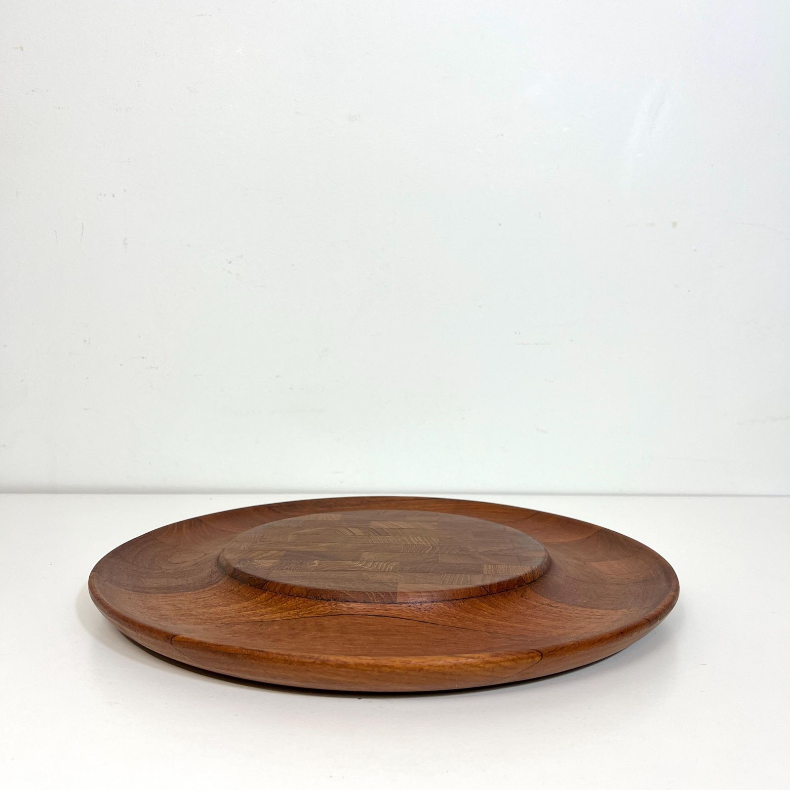 Mid Century Teak Lazy Susan & Cheese Board, Vintage Retro Nibble Plate photo vintage