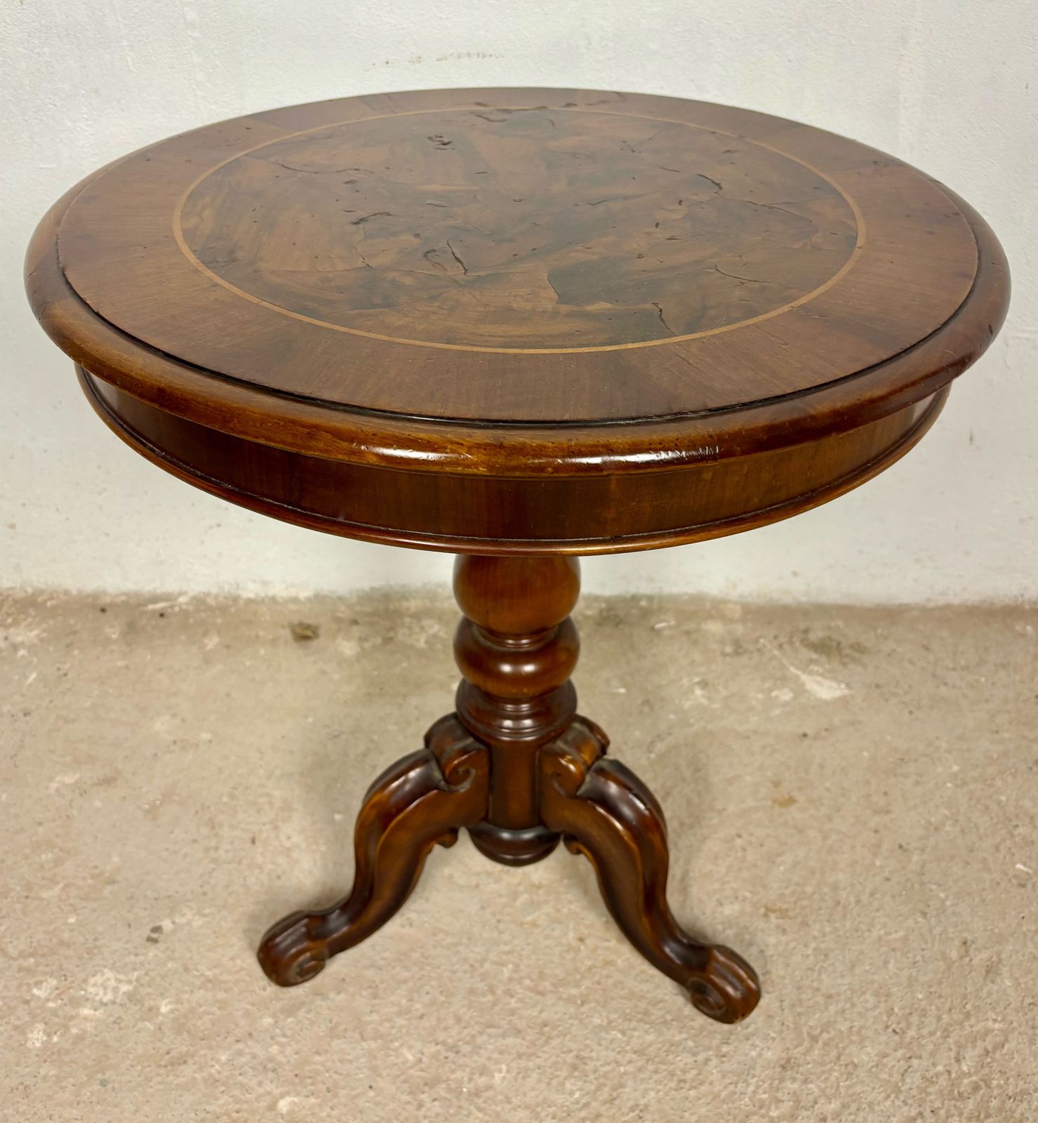 Round Occasional Table With Inlaid Top, 1920s photo 1420.0