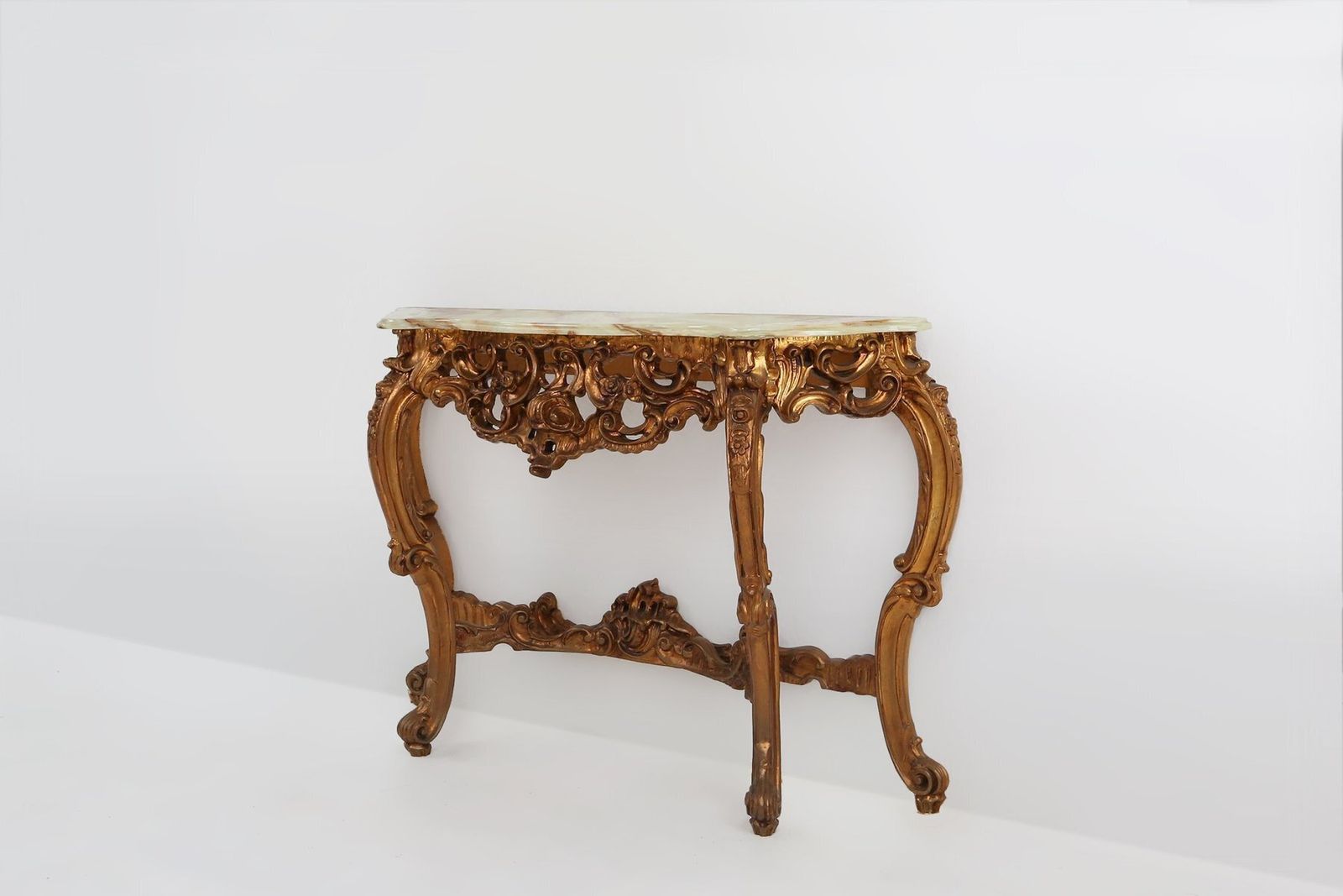 Louis XV Style Console With Marble Top, France, 1970s photo for sale