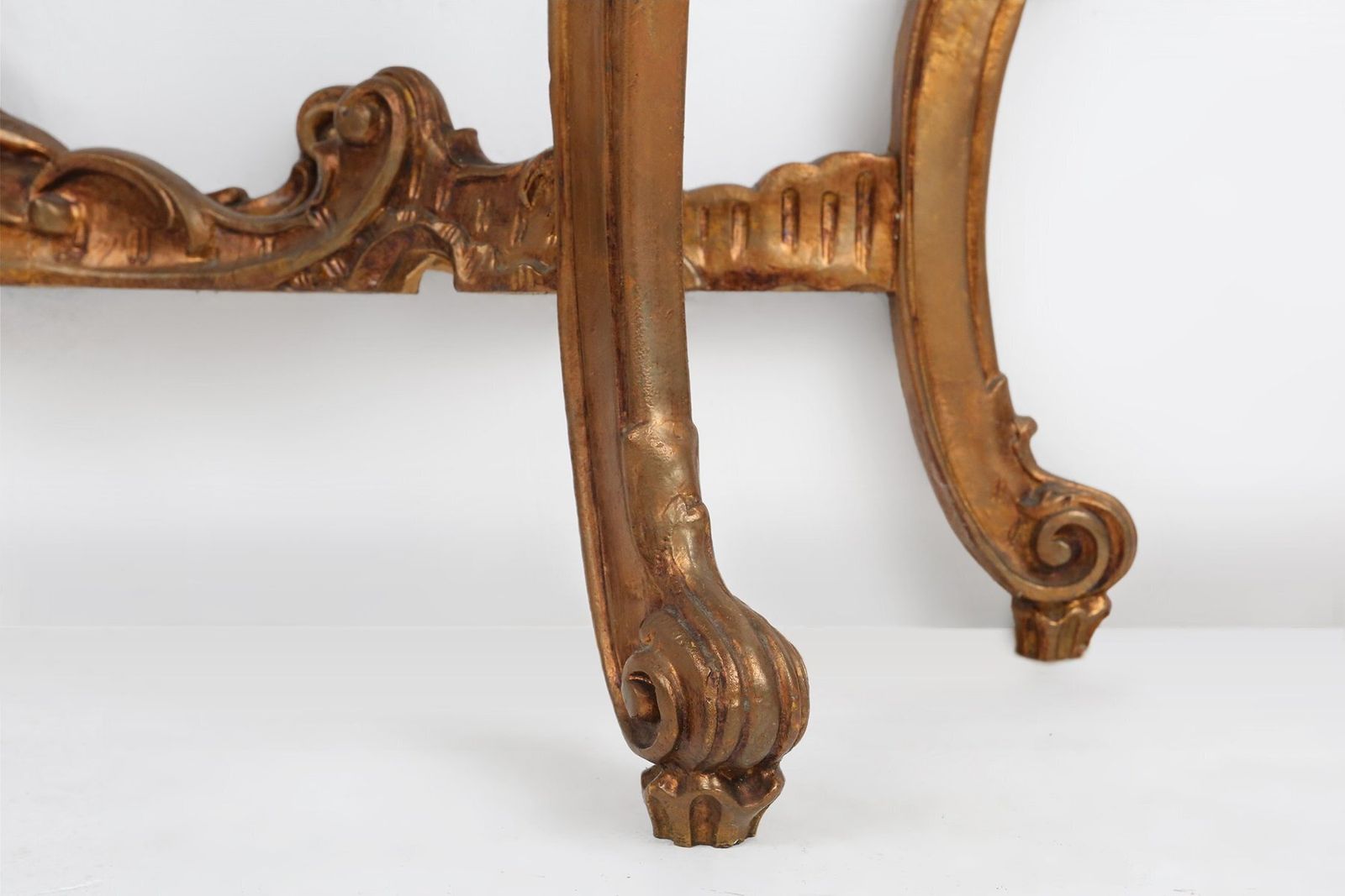 photo vintage Louis XV Style Console With Marble Top, France, 1970s