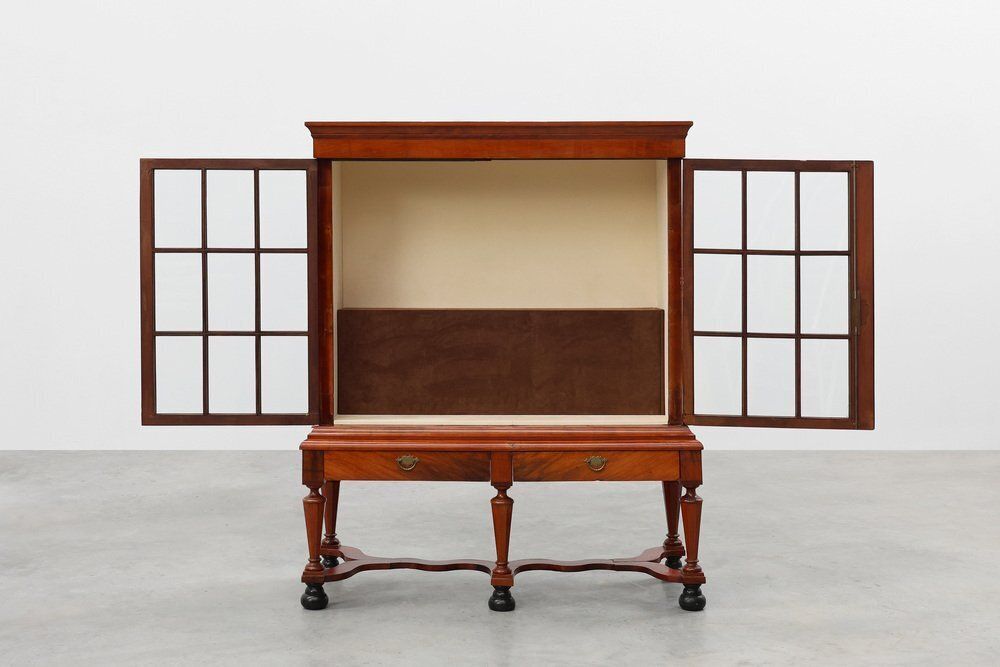 Antique William IV Style Walnut Display Cabinet, United Kingdom, 18th Century photo for sale