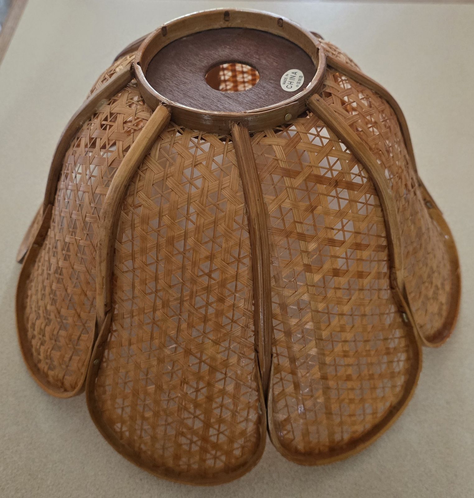 Vintage Wicker Rattan Tulip Lampshade