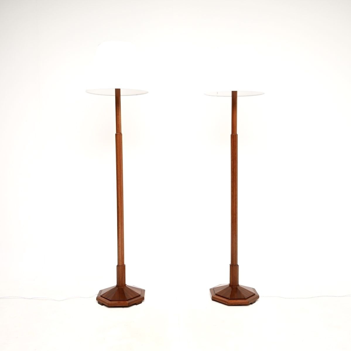 Pair Of Art Deco Walnut Floor Lamps photo furniture