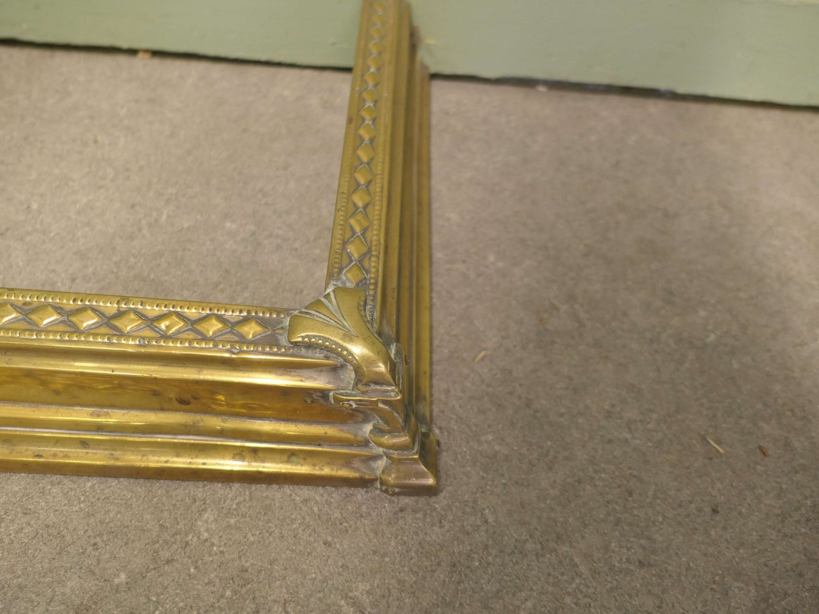 19th Century Brass Fender This Is An Elegant Brass Fender With A Stepped Edge photo 474.0