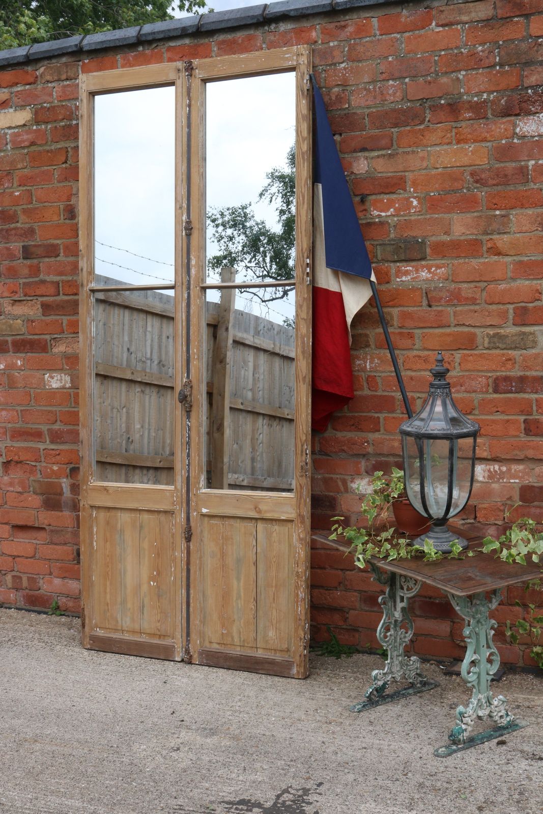 Antique French Chateau Floor Standing Mirror Doors 263cm High photo furniture