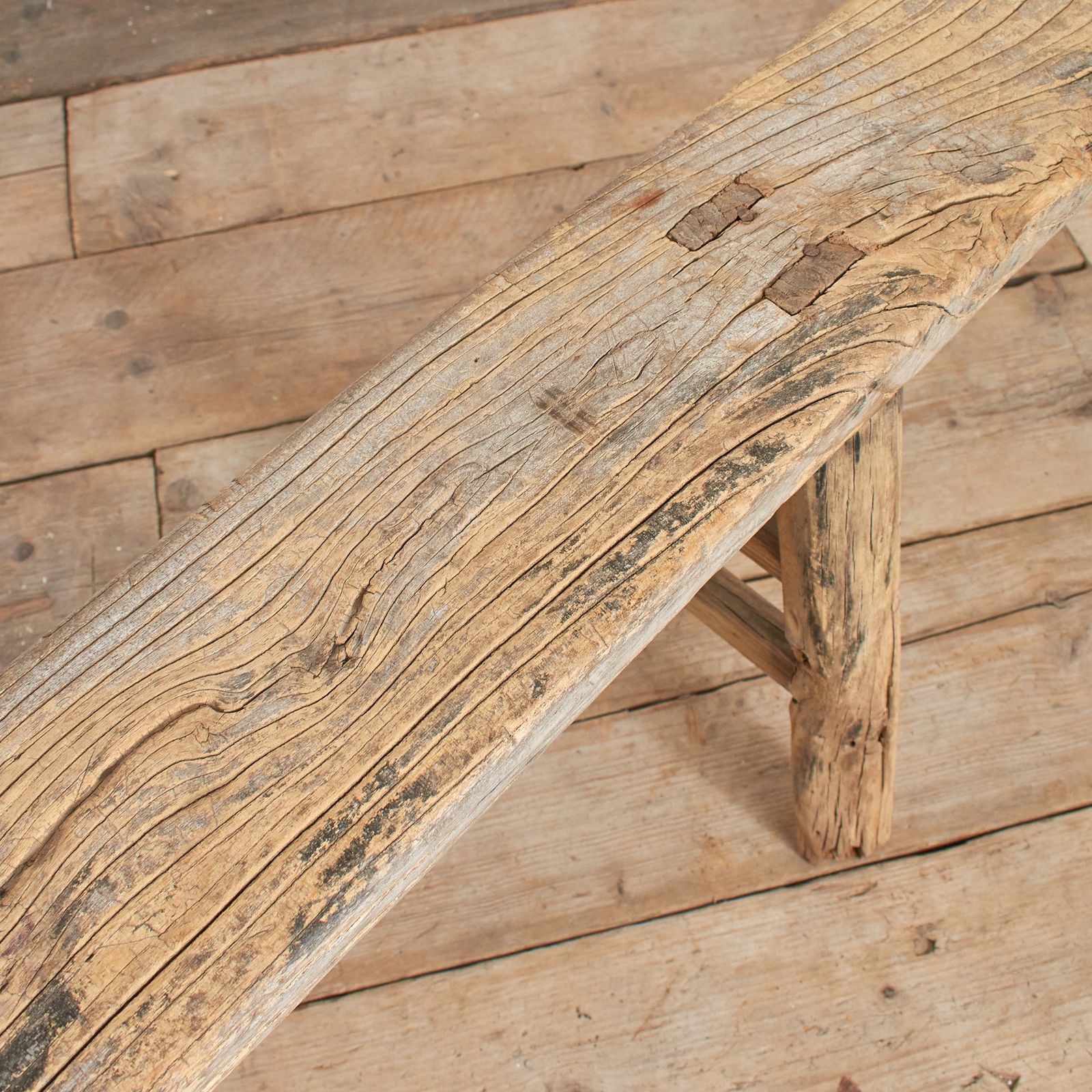Antique Reclaimed Rustic Wooden Hallway Pig Bench  Da photo for sale