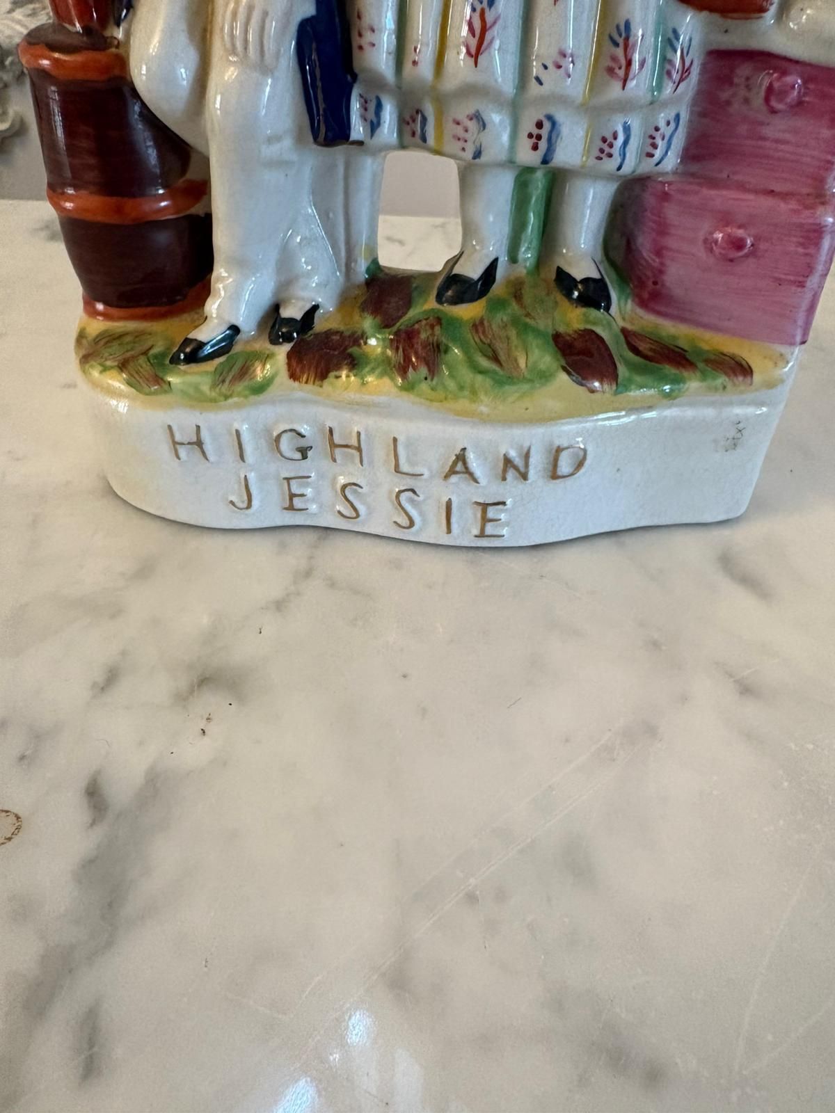 Antique 19th Century Staffordshire Pottery Highland Jessie Flatback Figure photo Art