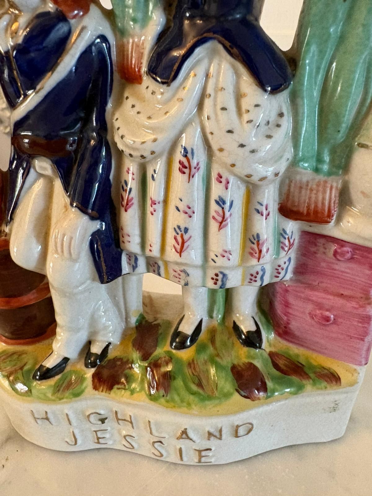 Antique 19th Century Staffordshire Pottery Highland Jessie Flatback Figure photo 425.0
