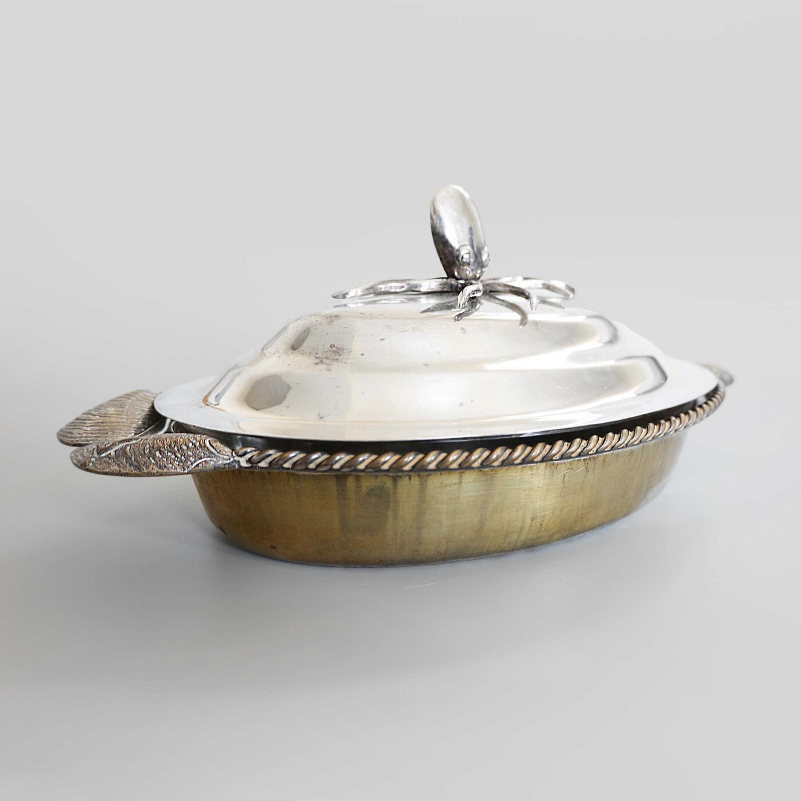 Silver Plated Large Tureen By Teghini Italy, 1970s.