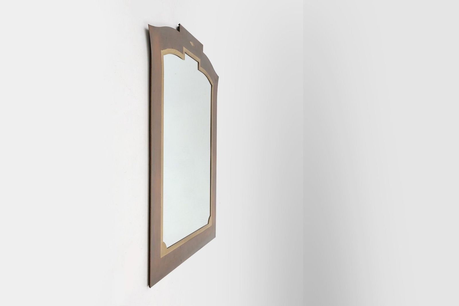 Graphical Mirror From Belgo Chrome, Belgium, 1980s photo for sale