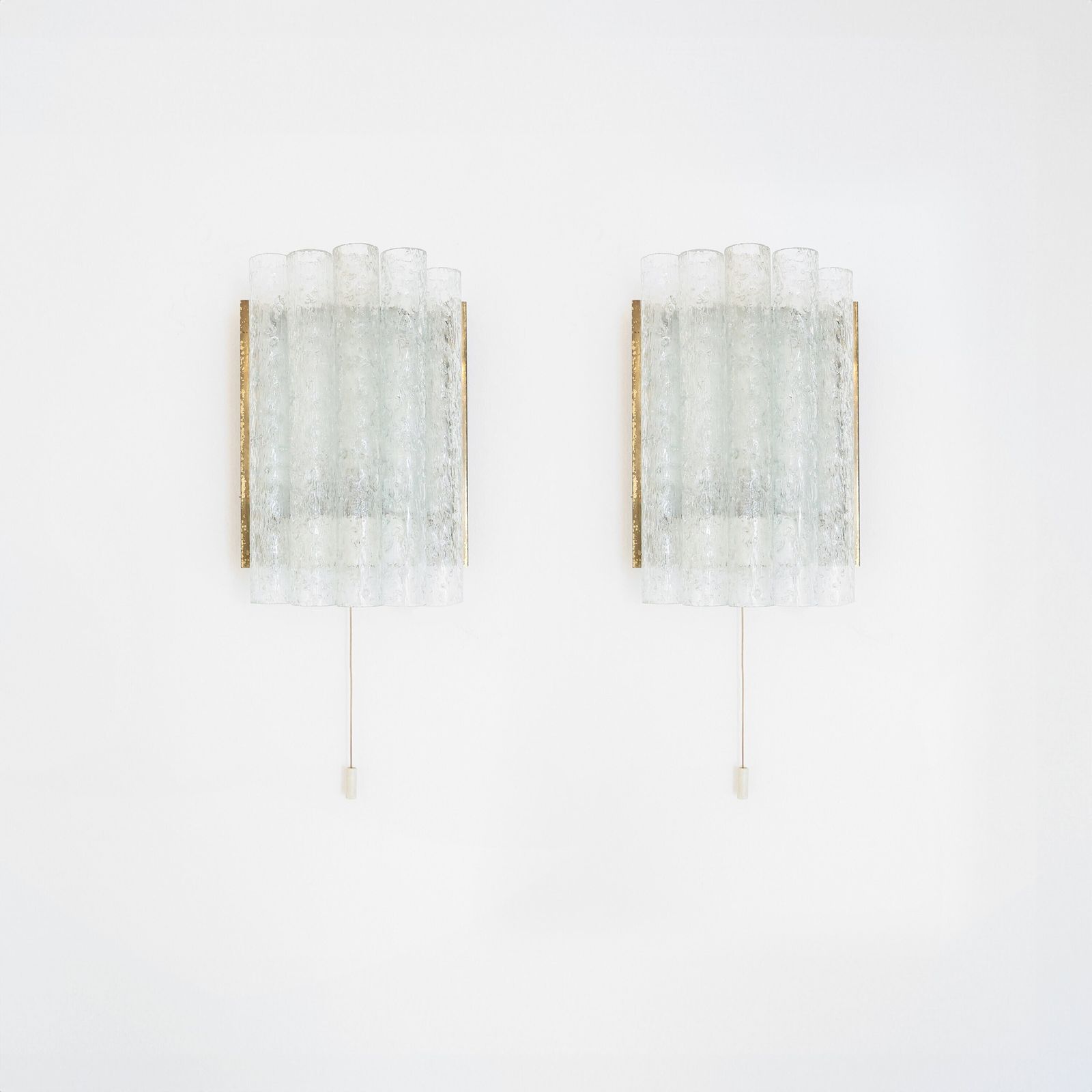 Appliques en laiton et verre givré par Doria, Allemagne, années 1970 photo vinterior