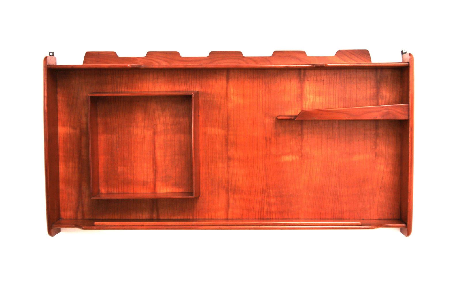 Italian Handmade Walnut Wall Cabinet, Vintage 1960s, 100cm Wide photo Furniture