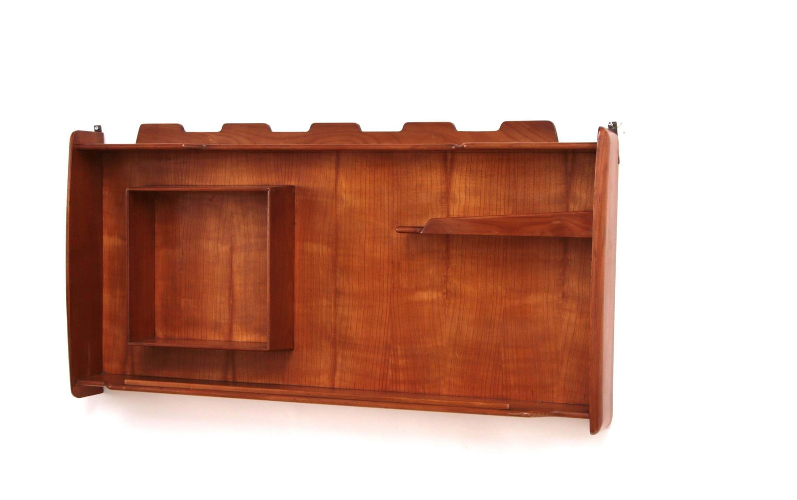 Italian Handmade Walnut Wall Cabinet, Vintage 1960s, 100cm Wide photo vinterior