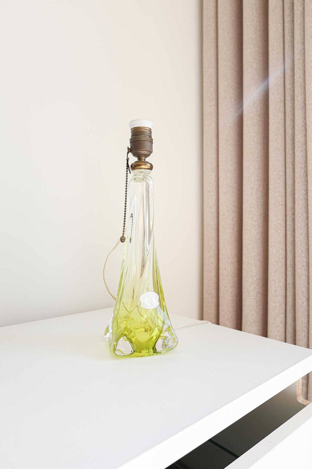 photo for sale Lampe de table vintage Val Saint Lambert en cristal