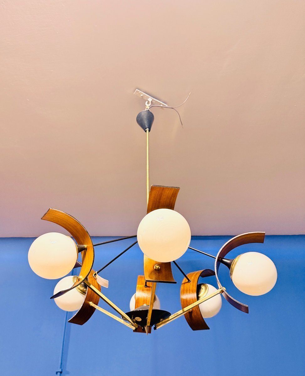 Space Age Chandelier From Stilnovo Milano, 1950 photo for sale