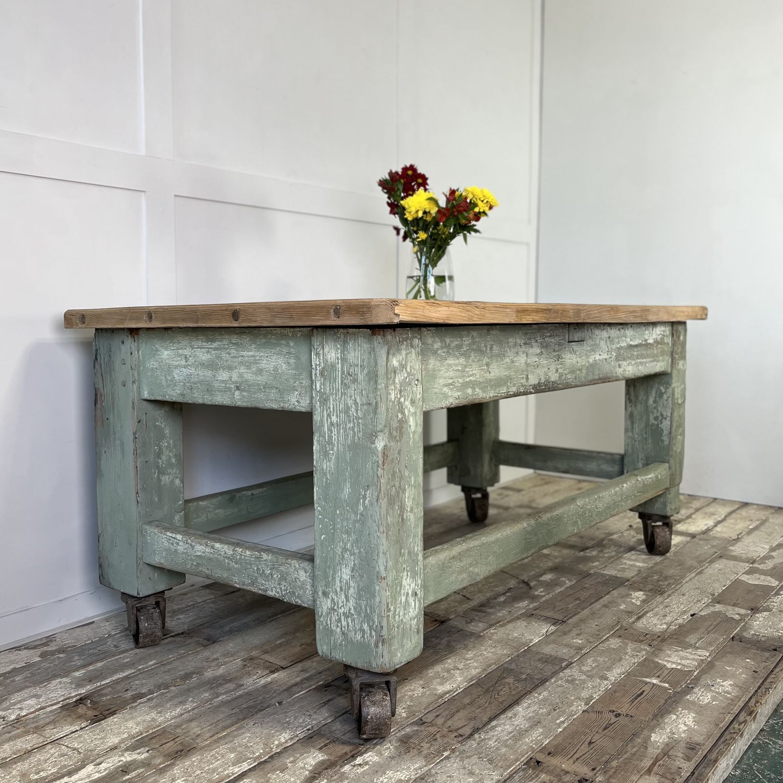 Antique Pine Kitchen Prep Table photo Furniture