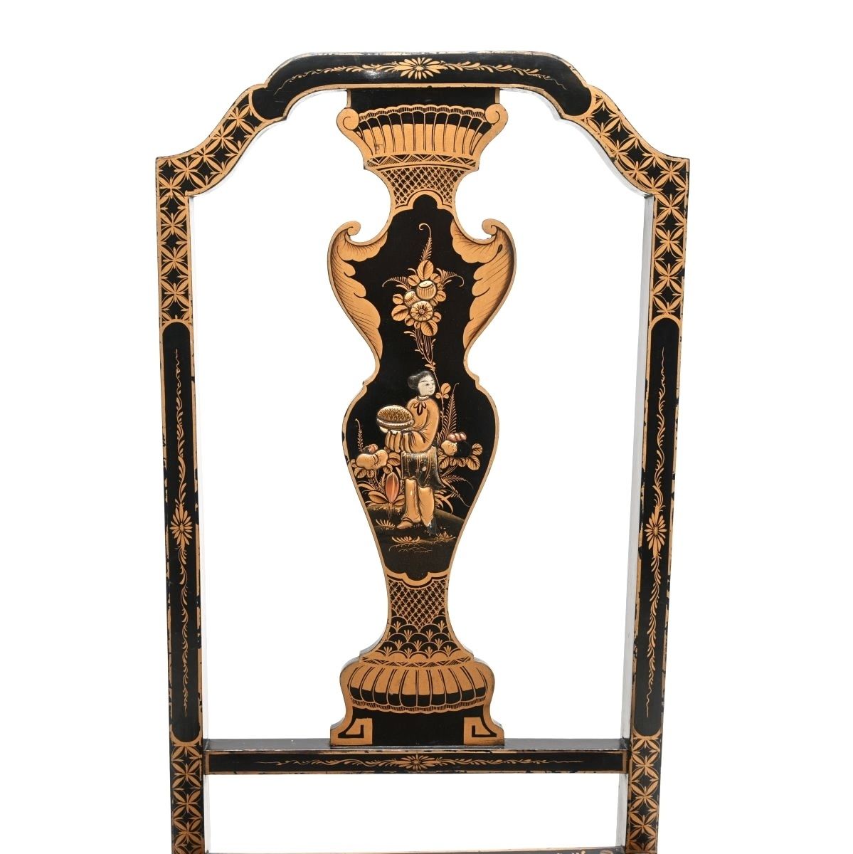 Pair Of Antique Lacquered Chinoiserie Side Chairs photo Furniture