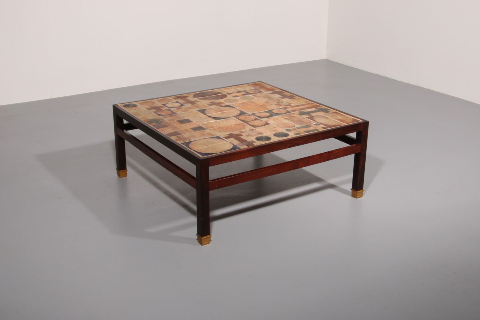 Tue Poulsen Square Tile Top Coffee Table Of Wengé By Erik Wørts Danmark 1960s photo for sale