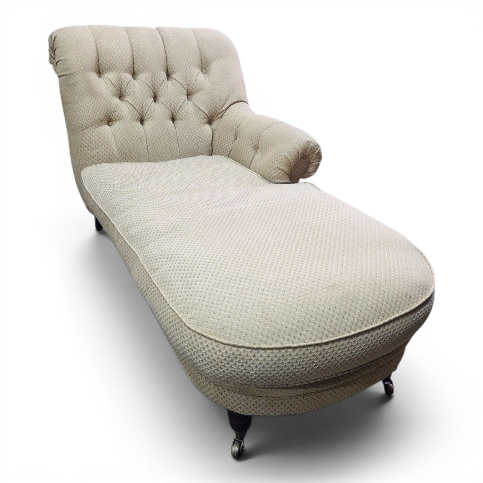 photo buy Victorian Style Chaise Longue Button Back Daybed Lounge Chair Sofa Settee