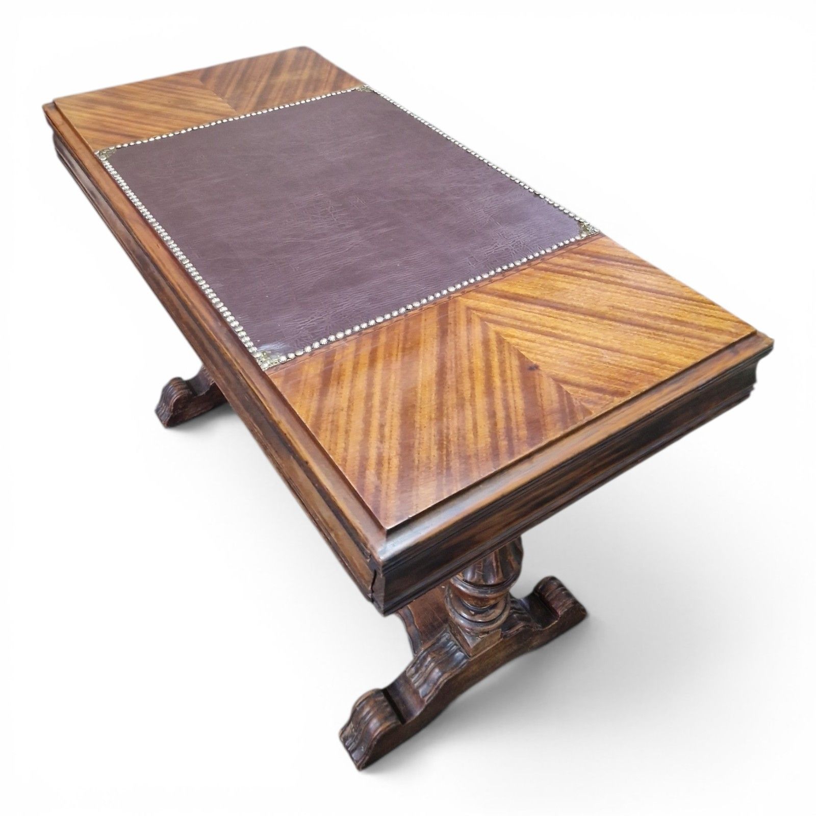 Antique Victorian Metamorphic Library Table Extending Desk Leather Top Walnut photo 295.0