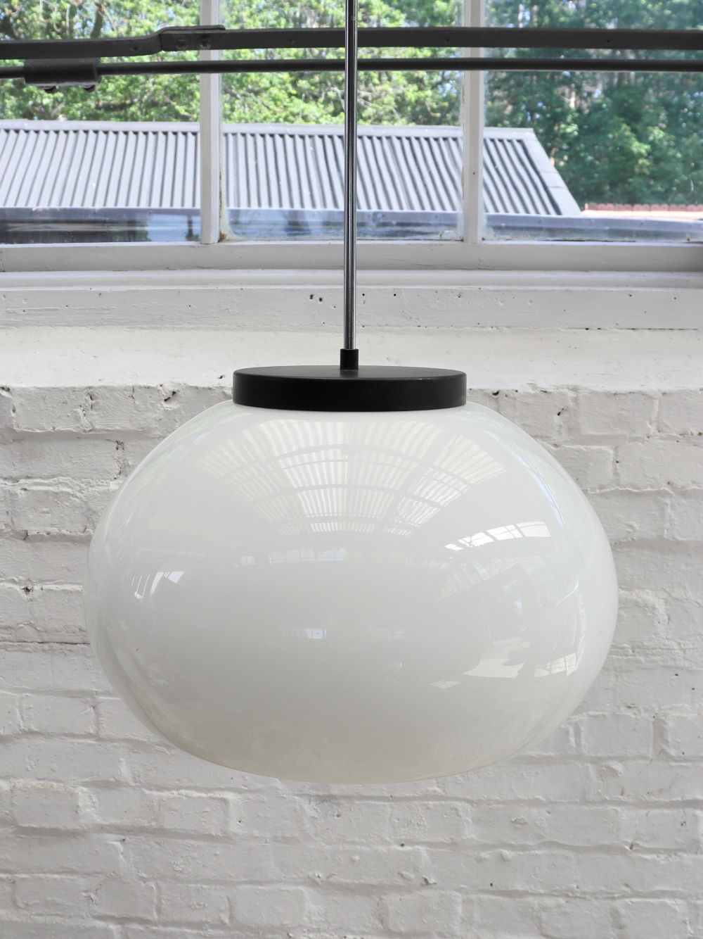 photo for sale Beautiful Extra Large Vintage Opaline Pendant Light