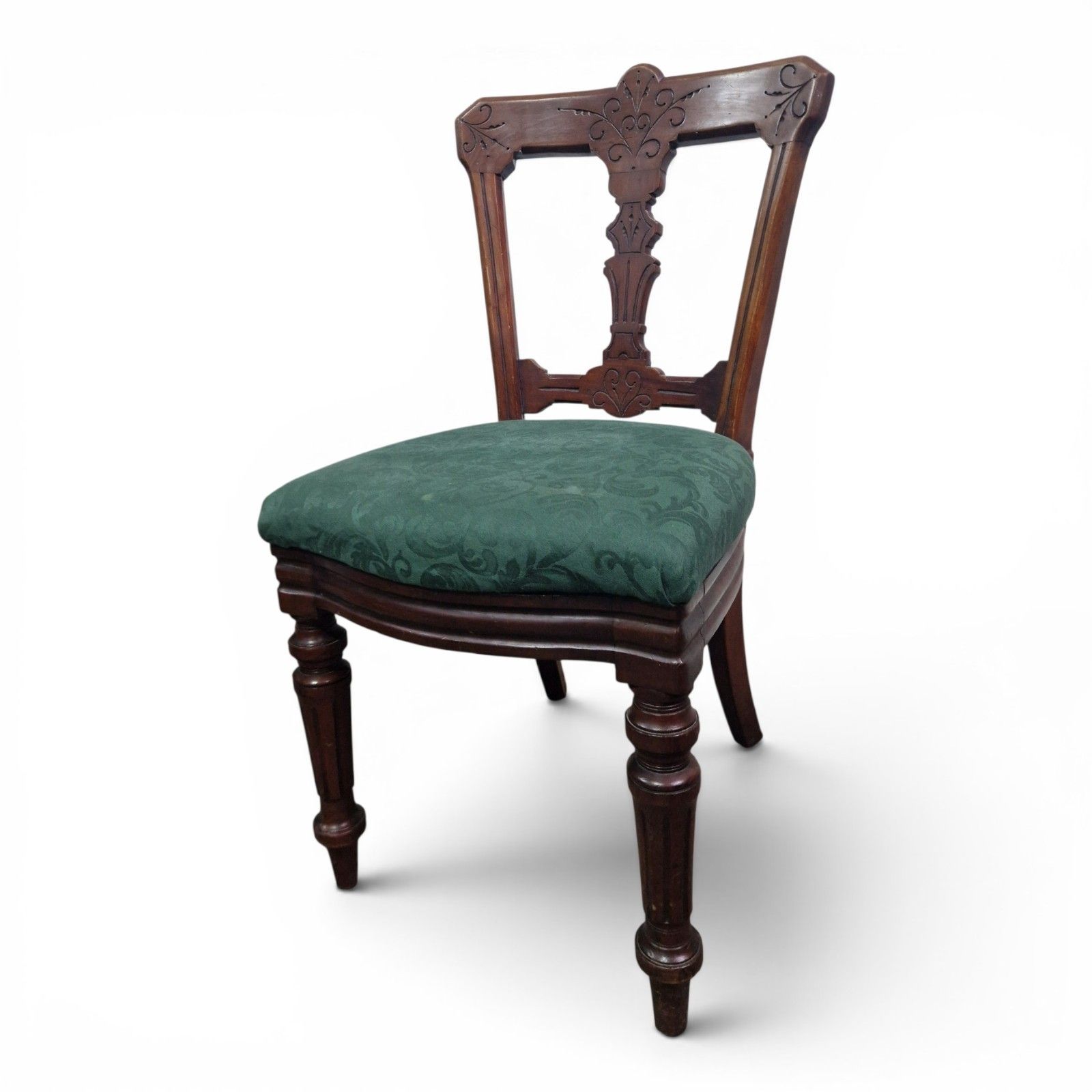Antique Victorian Reilly Patent Dining Chair Carved Mahogany Hall Side Chair photo Furniture