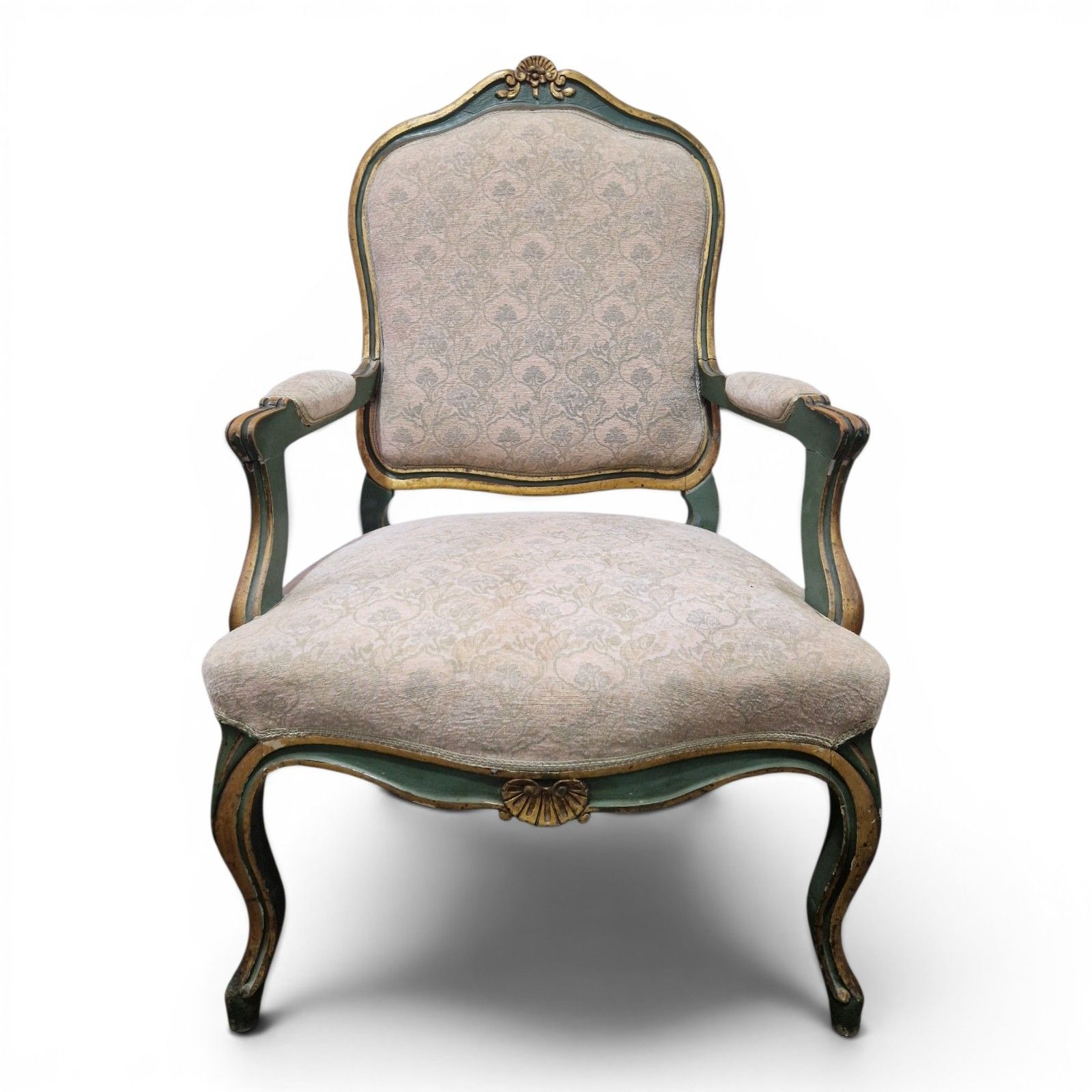 French Painted Armchair Louis XV Style Bedroom Chair Accent Occasional Seat photo Furniture