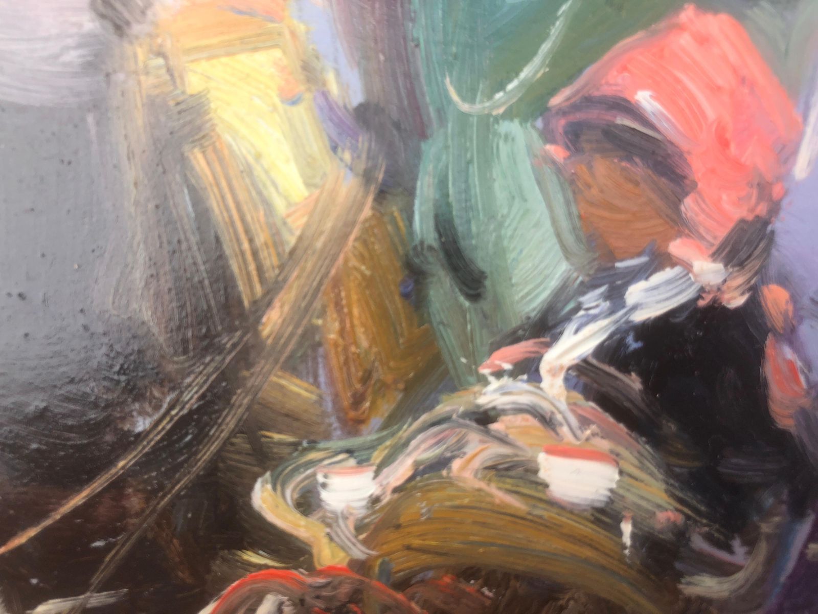Gabriel Casarrubios – Mediterraan Kustlandschap Met Vissers En Vissersboten – Spaans Impressionistisch Olieverfschilderij, Ca. 2000 photo vinterior
