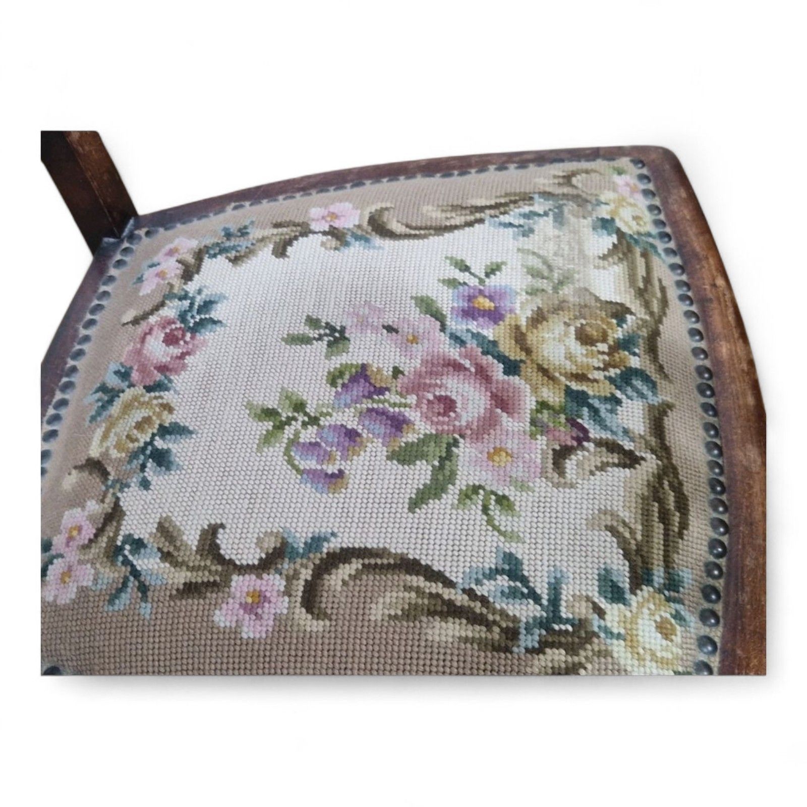 Antique Victorian Mahogany Side Chair Needlepoint Bedroom Hall Occasional Chair photo buy