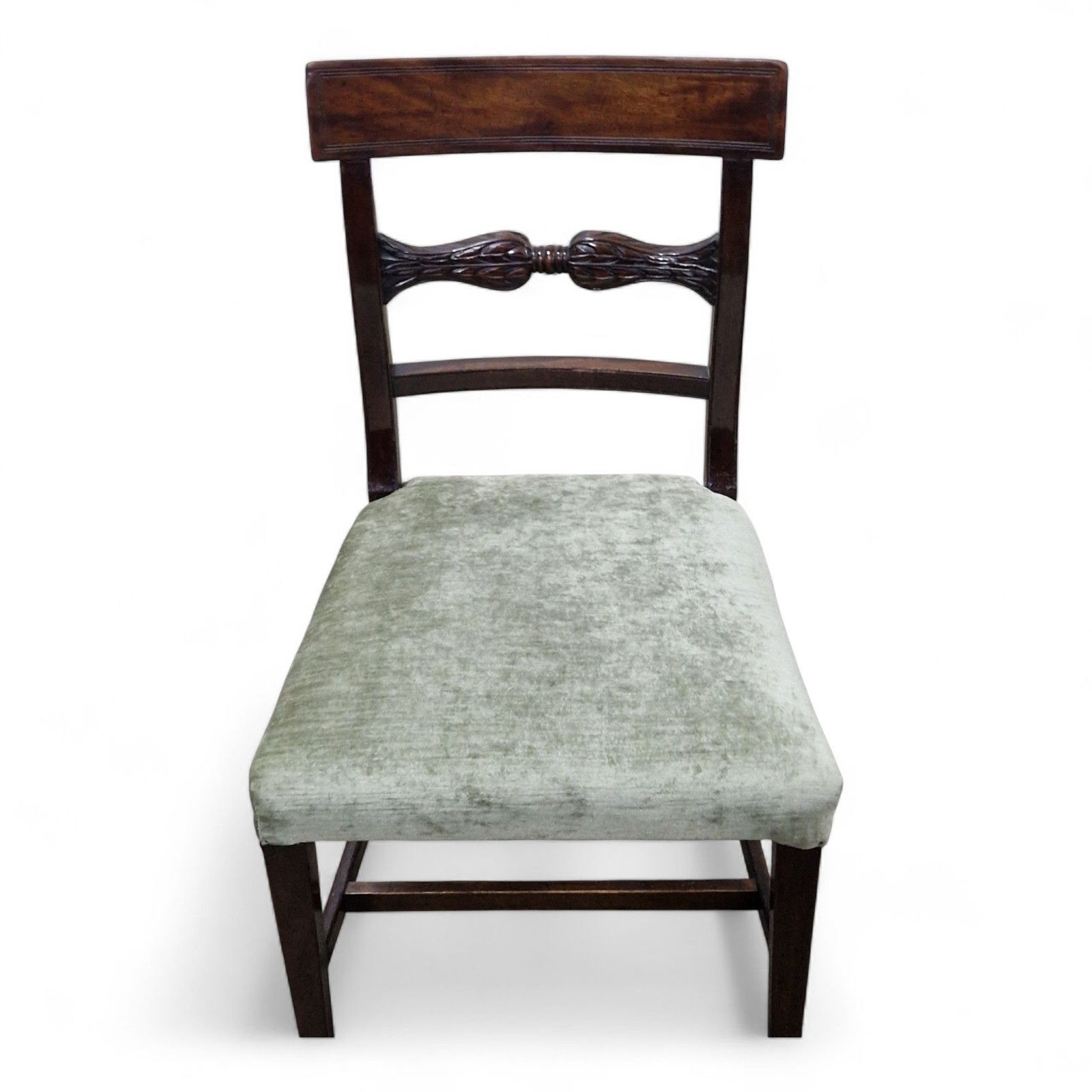 Antique Regency Mahogany Side Chair Hall Bedroom Desk Chair Carved Back Seat photo 60.0