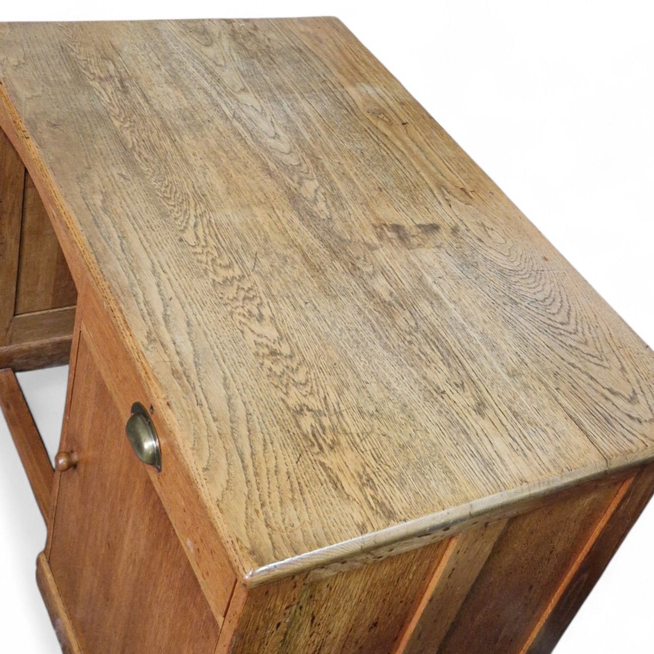 photo for sale Antique Oak Single Pedestal Desk Industrial Writing Desk Panelled Office Desk