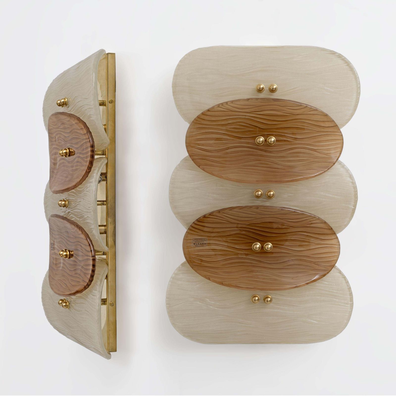 Paar Murano Glas en Messing Wandlampen photo furniture