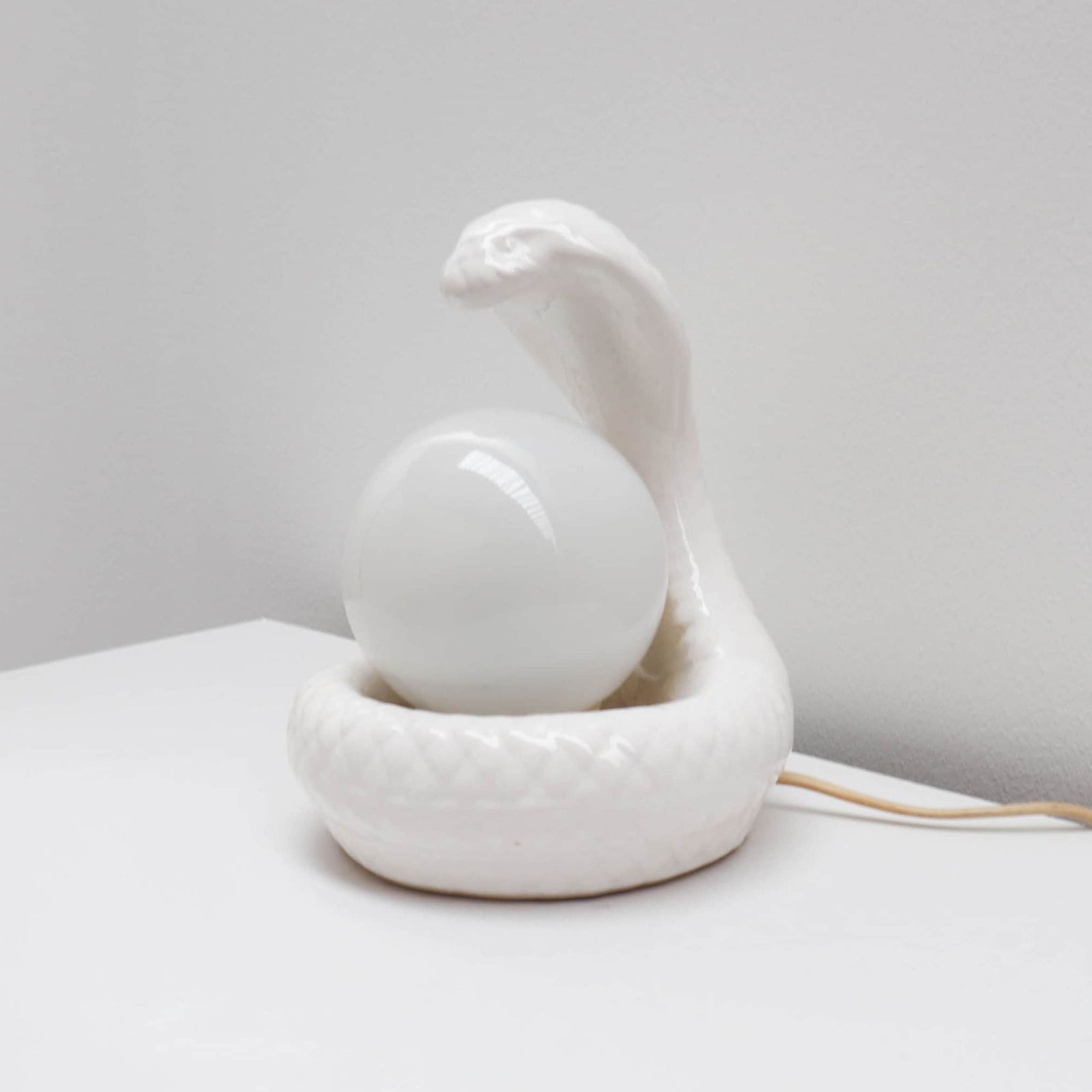 A Vintage Ceramic 'Snake' Table Lamp photo for sale