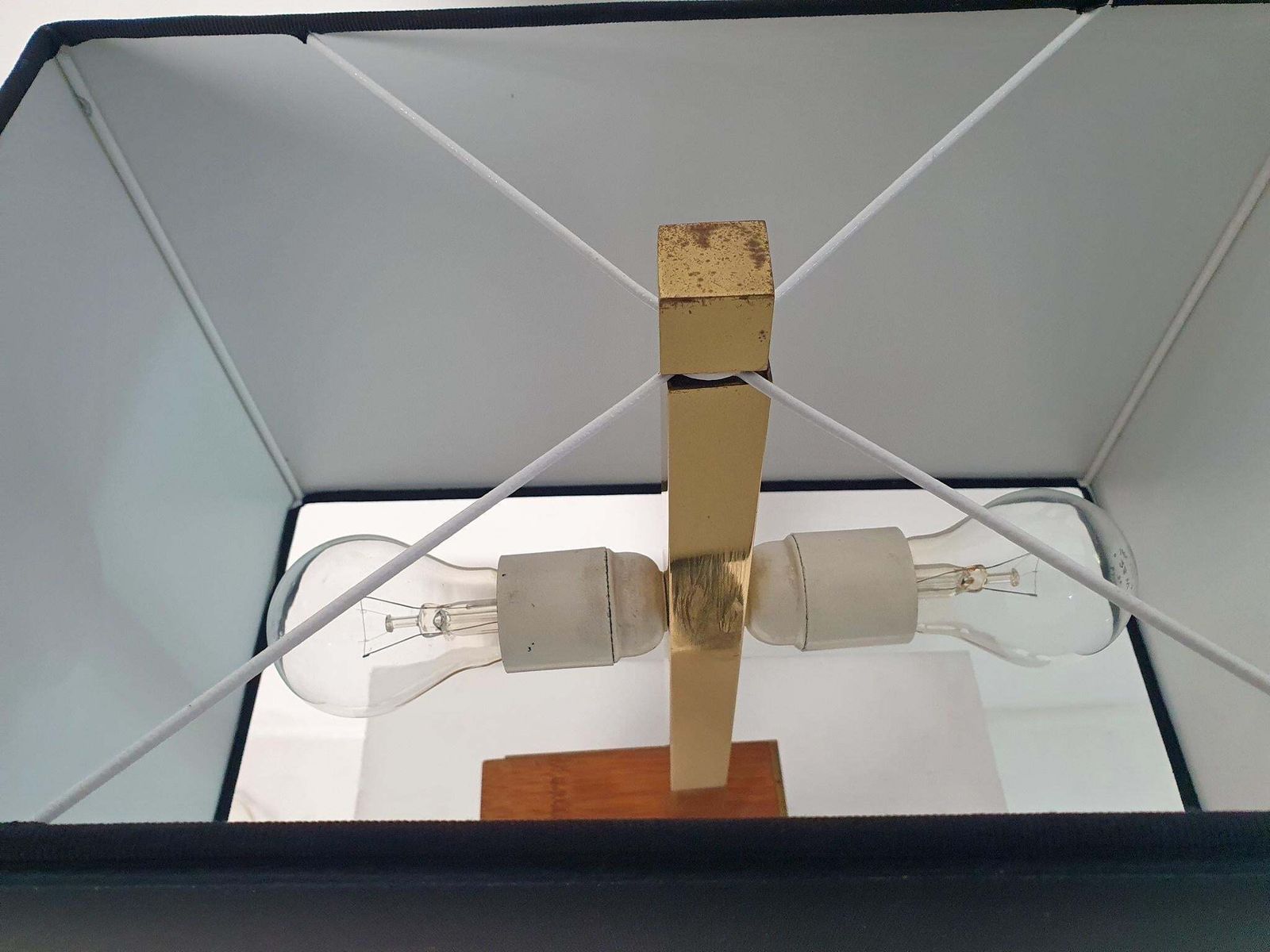 Post Modern Table Lamp By Liwan's, Brass & Bamboo, Italy, 1970s photo vinterior