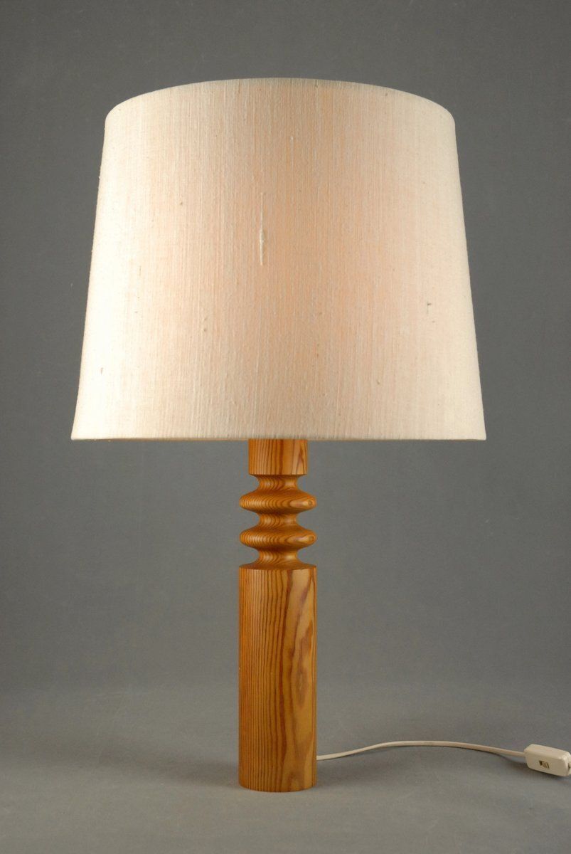 Pine Table Lamp By Uno Kristiansson For Luxus, 1970s photo 945.0