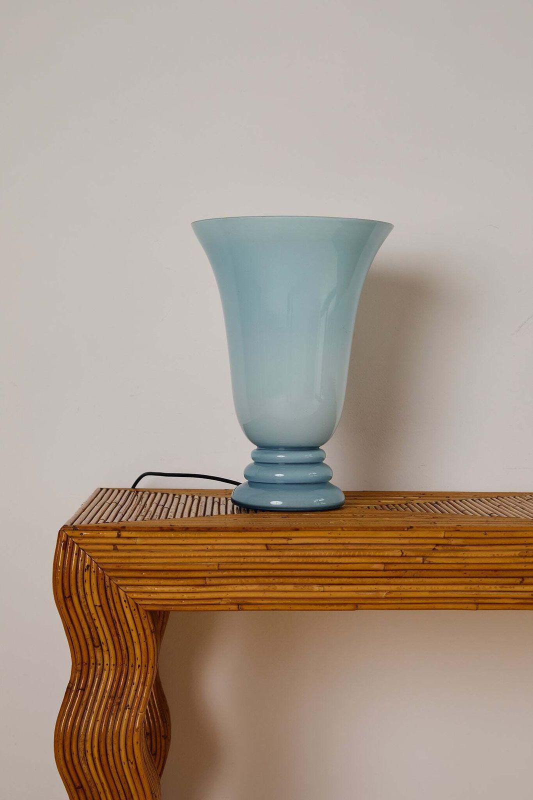 Blue Glass Uplighter, 1980s
