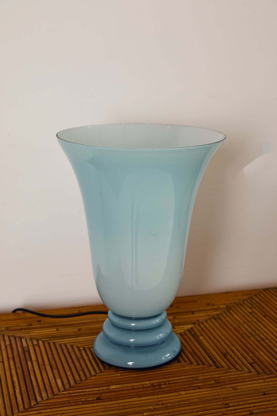 Blue Glass Uplighter, 1980s photo furniture