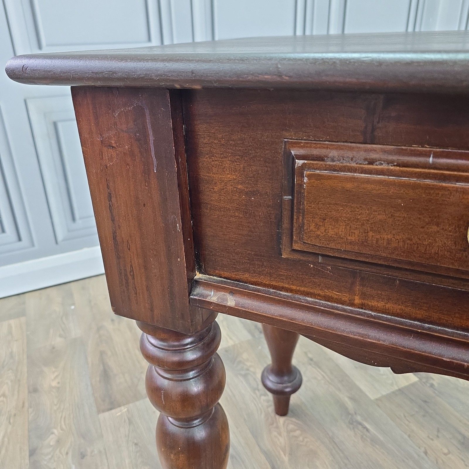 Furniture Antique Style Console Table Serving Hall Table Writing Desk Colonial Mahogany photo