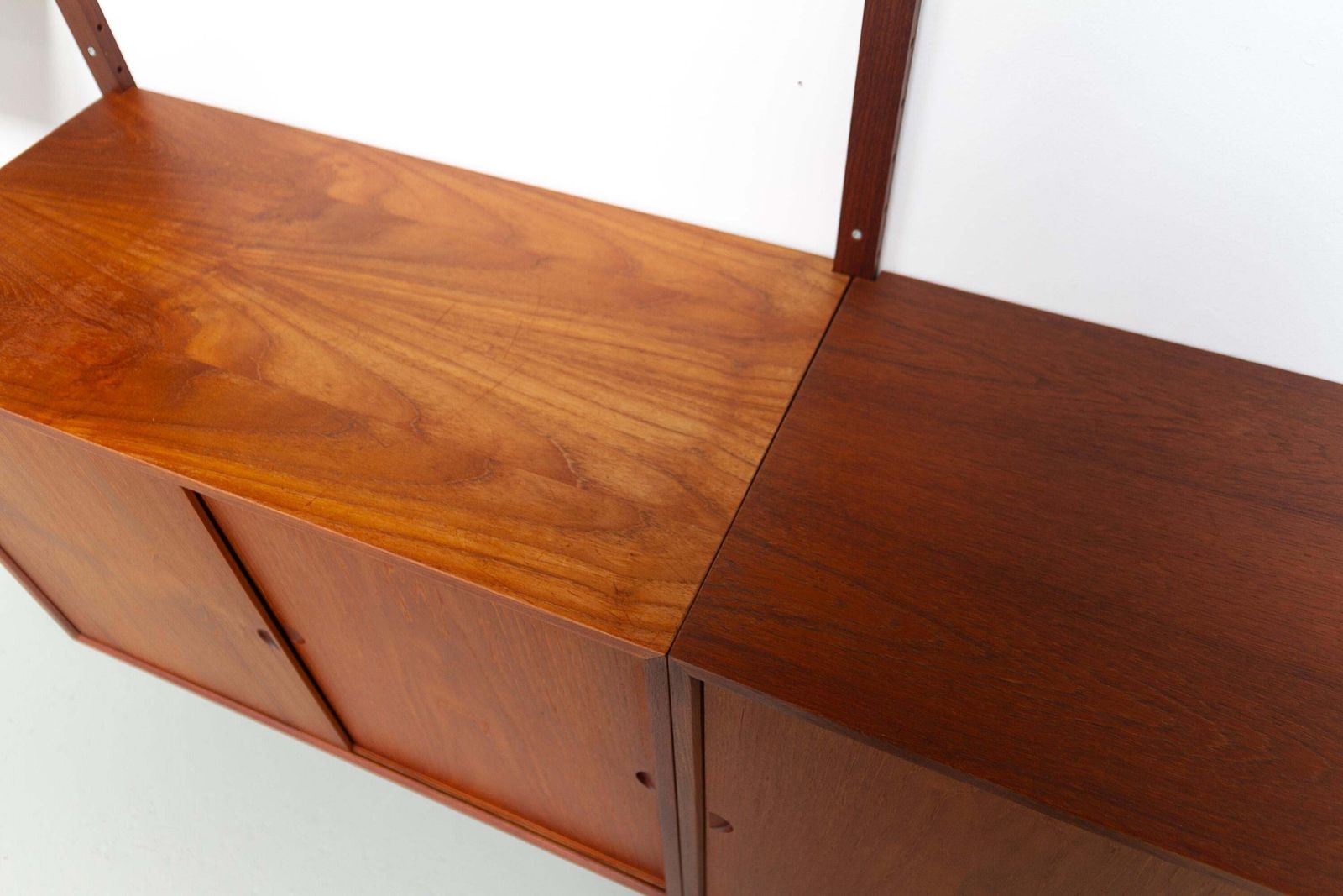 photo for sale Danish Modern 3 Bay Modular Teak Wall Unit By Poul Cadovius For Cado, 1960s.