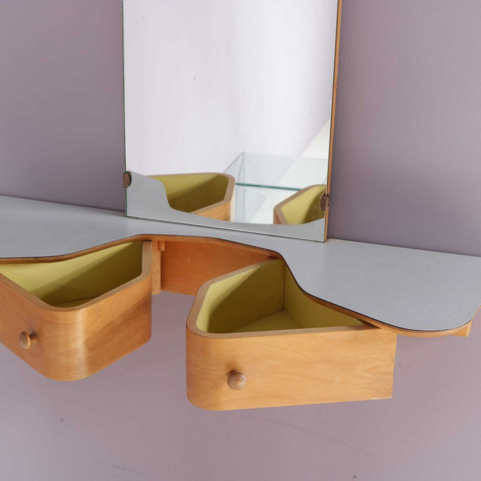 1950s Dressing Table With Mirror Wall Mounted Eb 05 Pastoe Nl photo furniture