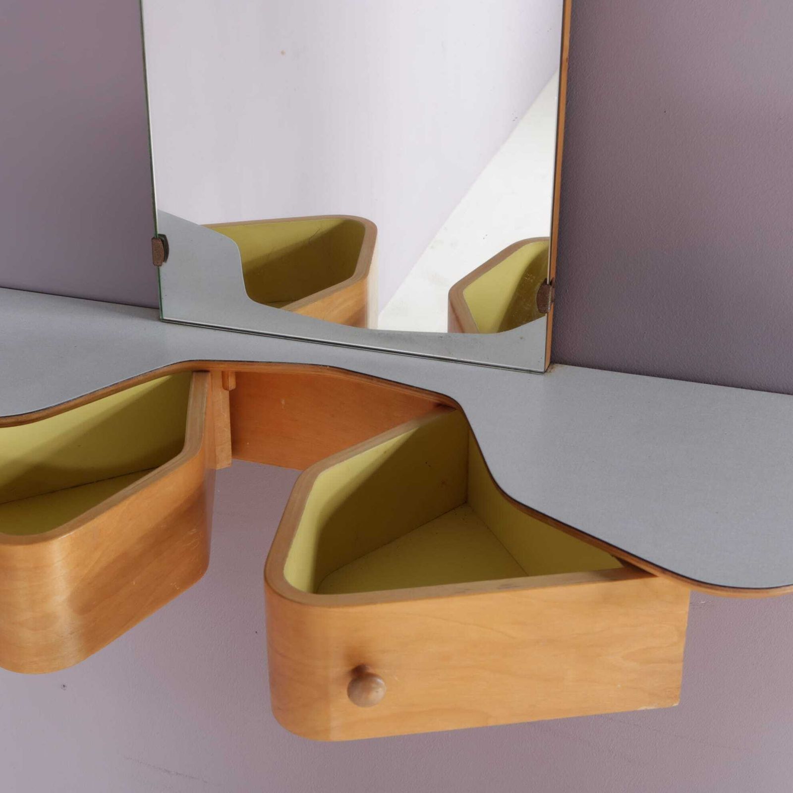 1950s Dressing Table With Mirror Wall Mounted Eb 05 Pastoe Nl photo for sale