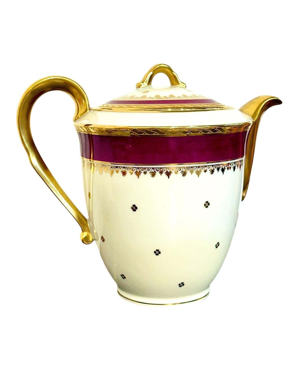 photo vinterior Limoges Unique Porcelain Tea Service, Burgundy & Gilt, 20th Century