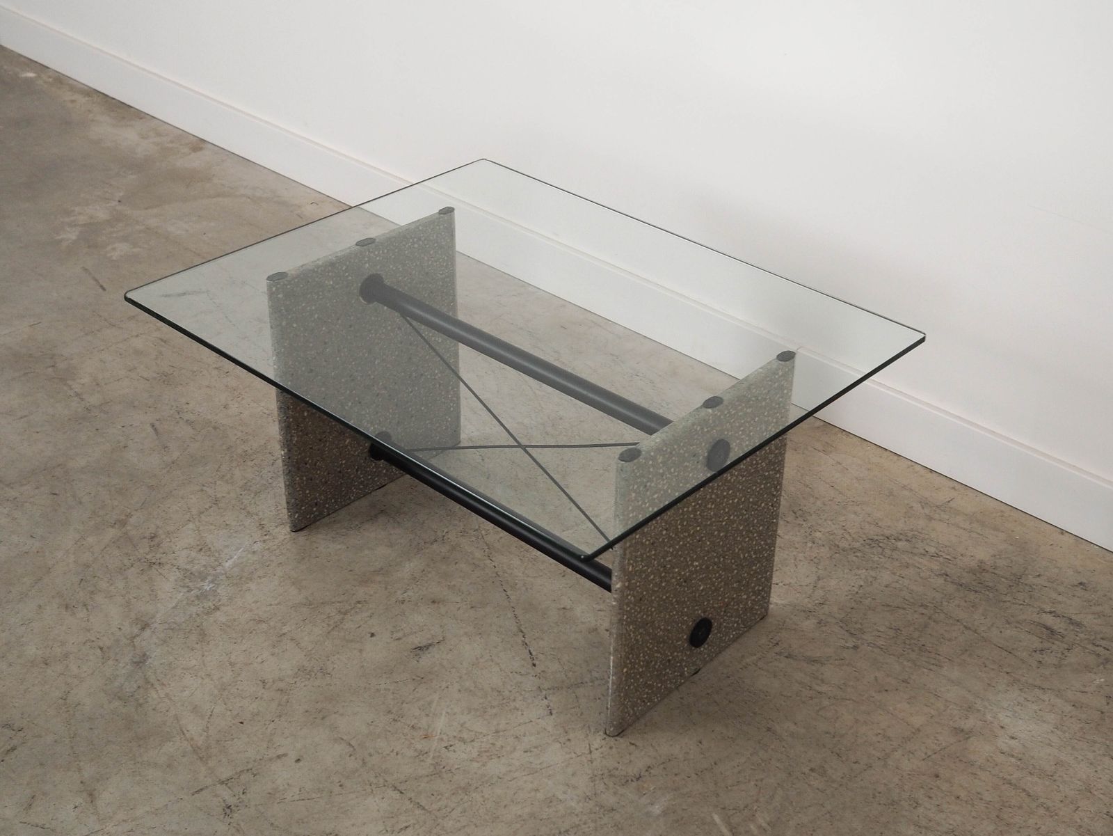 Glazen salontafel, Italiaans design, ca. jaren 1960, Made In Italy photo 549.0