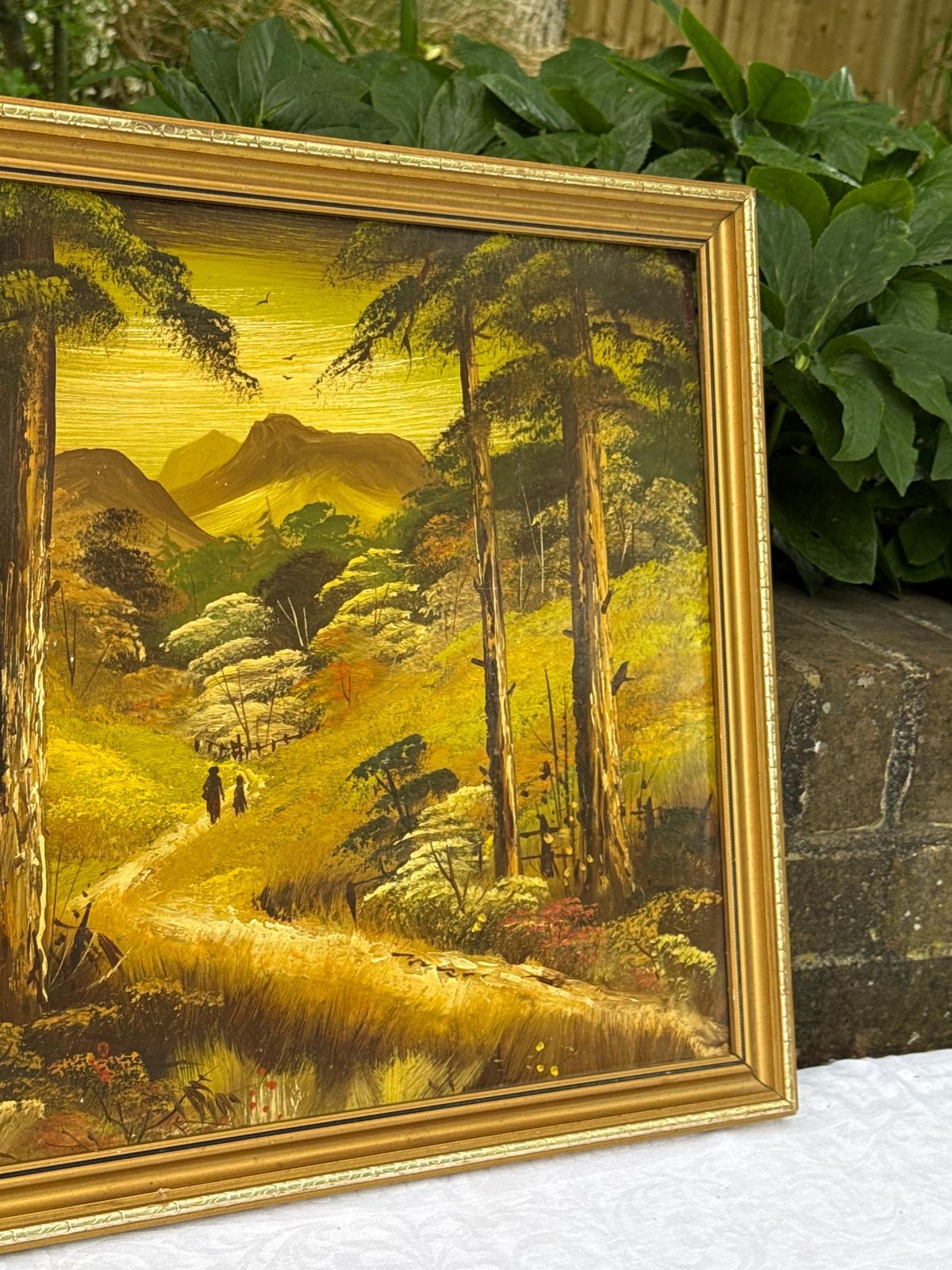 Vintage Original Oil Painting On Board By Nick Tomlinson, Woodland Landscape – Framed 1980s Wall Art photo Art