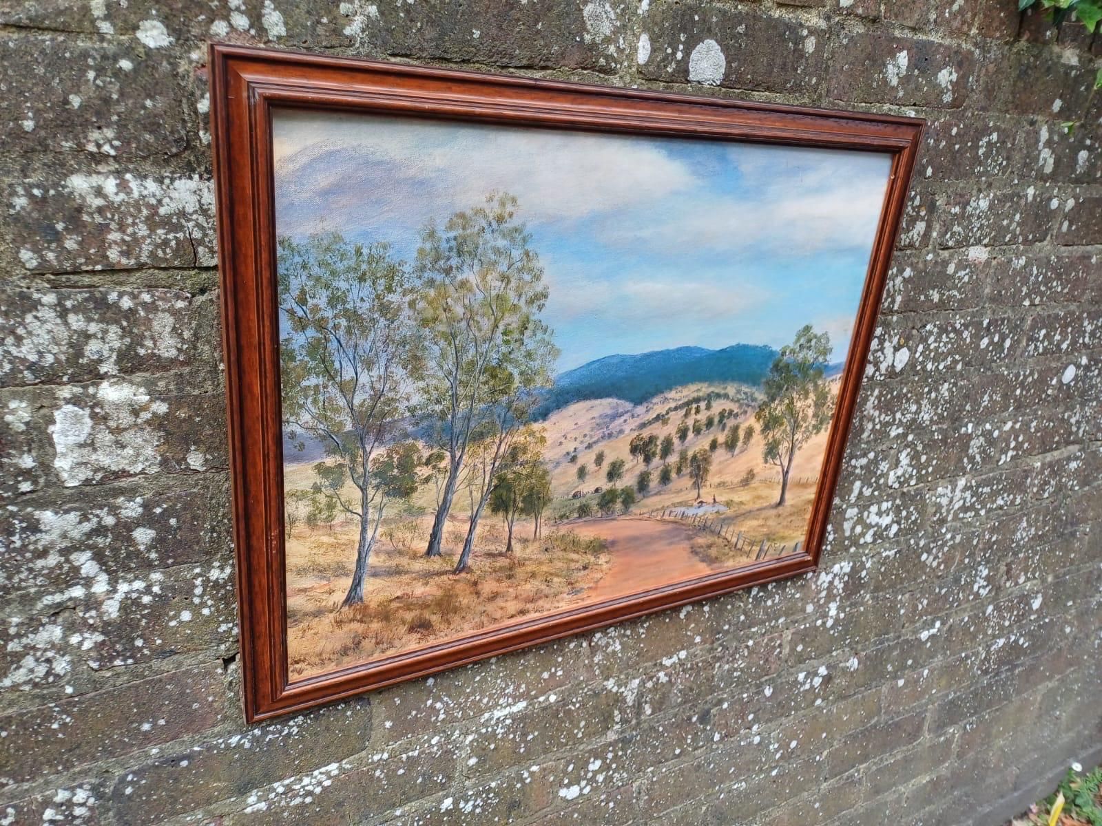 Vintage Australian Landscape Oil Painting By Roger Tuck, Tambo Valley Victoria Australia photo for sale