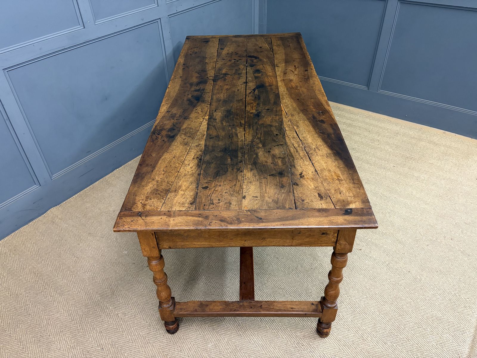 Furniture Early 19th Century Walnut Refectory Farmhouse Table photo