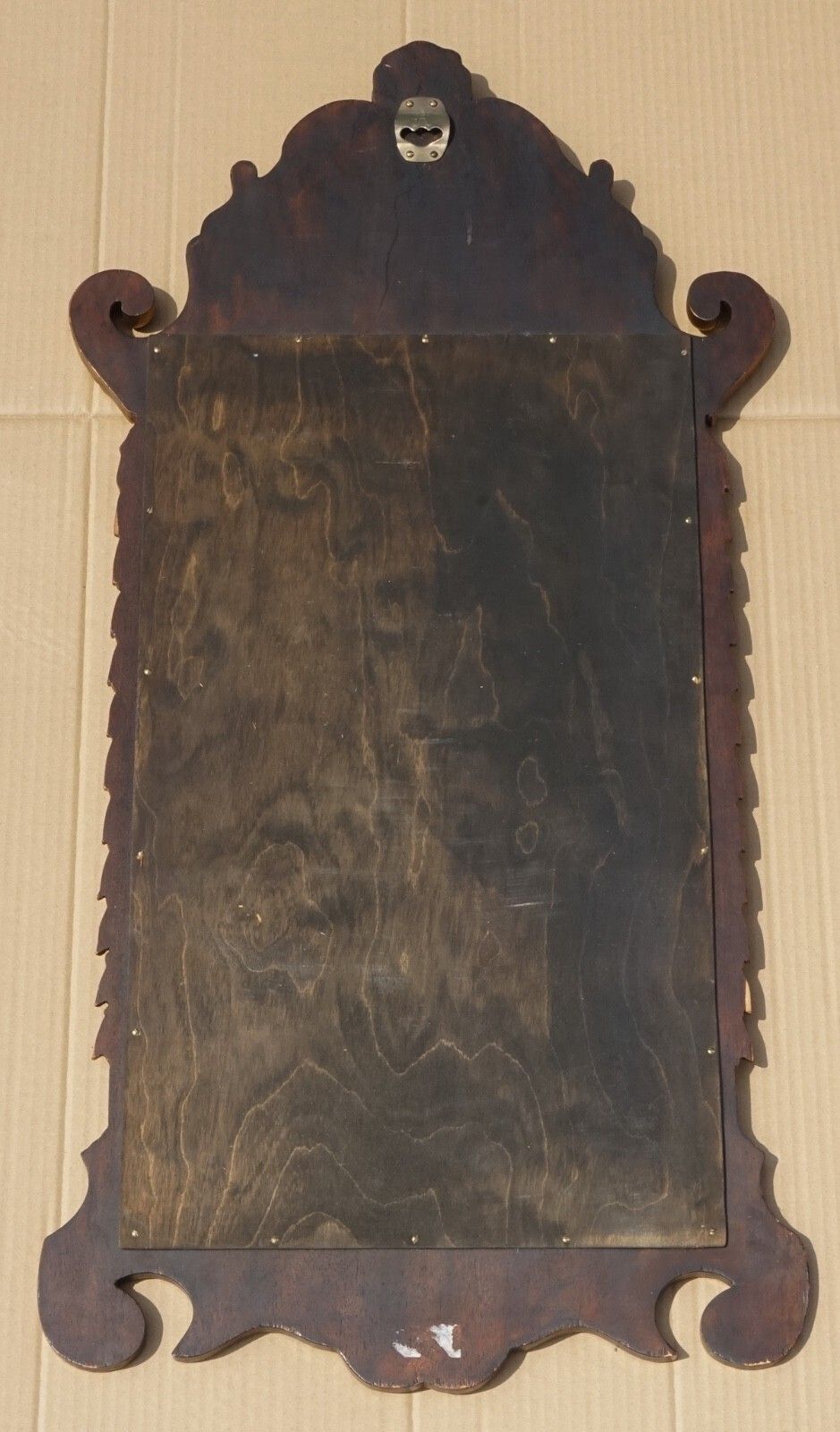 Antique Walnut Georgian Style Hand Carved And Parcel Gilded Wall Mirror photo vintage