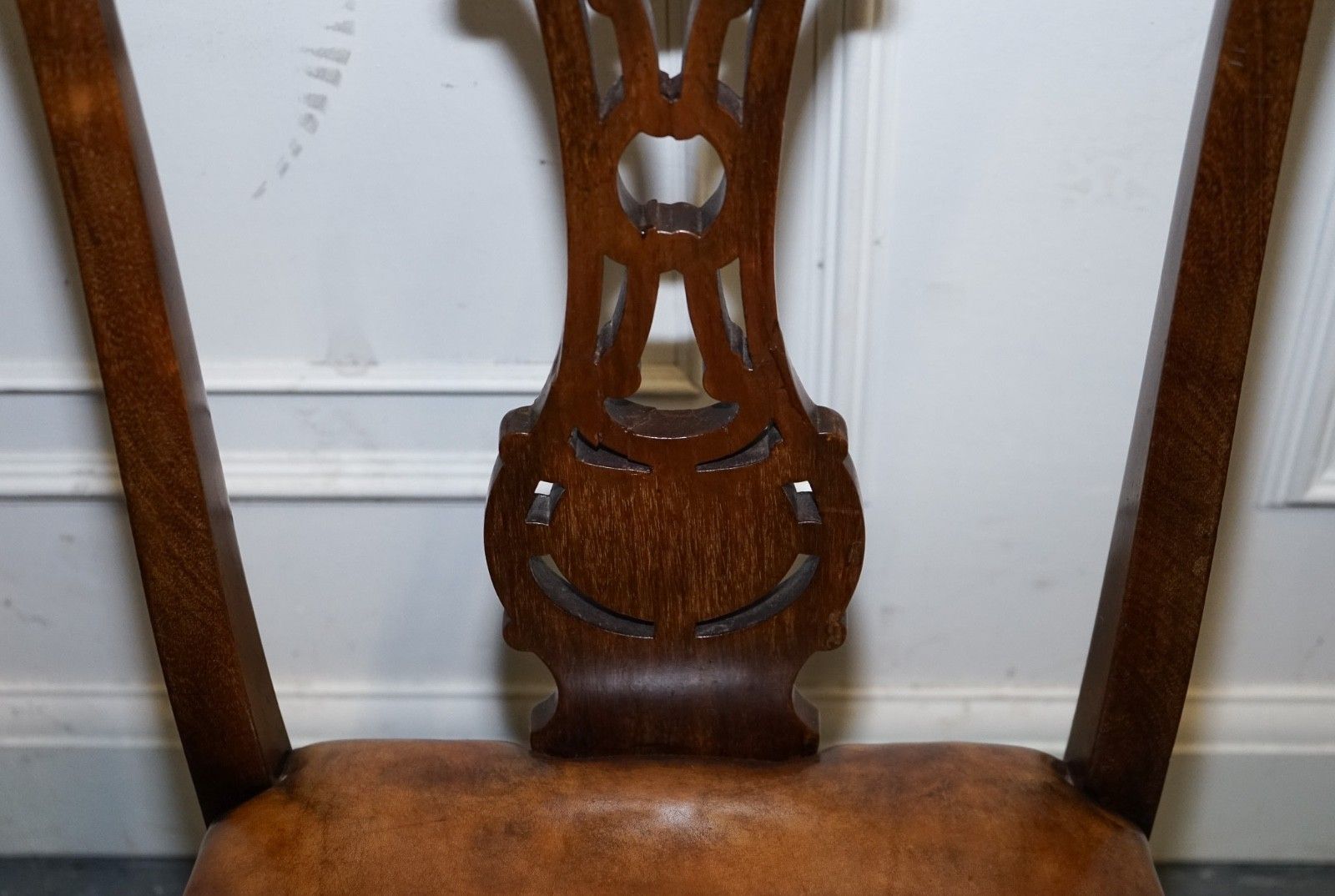 photo vinterior Scottish Victorian Set 12 Restored Dyed Leather Dining Chairs By John Taylor